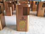 物業室內電鍍方形不銹鋼垃圾桶