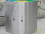 室內立式不銹鋼四分類垃圾桶