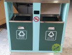 學校校園戶外兩分類鋼制垃圾箱