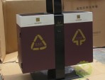室外物業社區兩分類鋼制垃圾箱