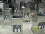 室內立式方形不銹鋼干垃圾桶
