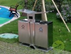 公園環保雙分類不銹鋼垃圾箱