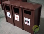 戶外大型噴塑三分類鋼板垃圾箱