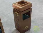 電鍍方形物業不銹鋼果皮箱