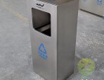 戶外方形滑軌不銹鋼垃圾桶