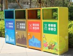 小區組合四色不銹鋼分類垃圾桶