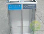 室內地鐵站透明防爆不銹鋼分類垃圾桶