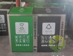浙江溫州腳踏式大容量不銹鋼分類垃圾桶圖片
