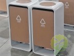 室內搖擺蓋UV打印不銹鋼分類垃圾桶
