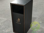 室內方形黑色噴塑不銹鋼果皮箱