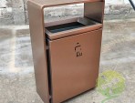室內(nèi)新樓盤(pán)電梯口電鍍不銹鋼垃圾桶