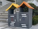 環衛屋形噴粉不銹鋼分類垃圾桶