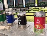 腳踏地埋升降式不銹鋼分類垃圾桶圖片