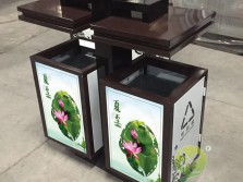 戶外市政景區鋼制廣告分類垃圾箱