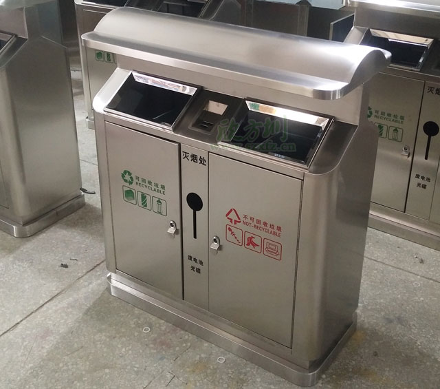 湖南株洲企業采購不銹鋼分類果皮箱
