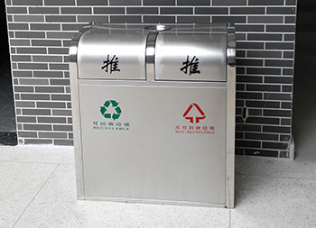 戶外環保不銹鋼雙分類垃圾桶主圖