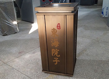 古銅色方形室內不銹鋼垃圾桶主圖