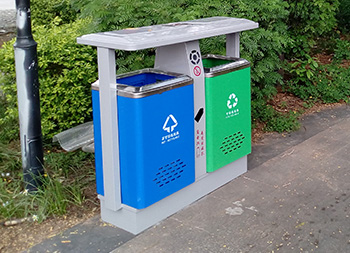 公園景區戶外鋼制分類垃圾桶主圖
