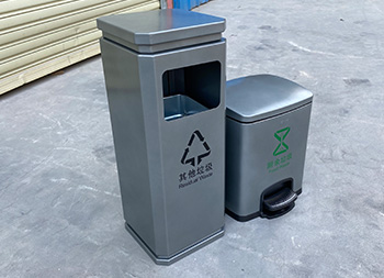 室內噴塑不銹鋼分類垃圾桶定制主圖