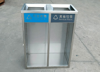 室內地鐵站透明防爆不銹鋼分類垃圾桶主圖