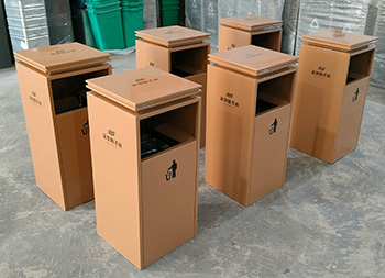 室內小區電梯口噴塑不銹鋼垃圾桶主圖