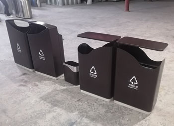戶外室內噴粉組合式套裝不銹鋼分類垃圾桶主圖