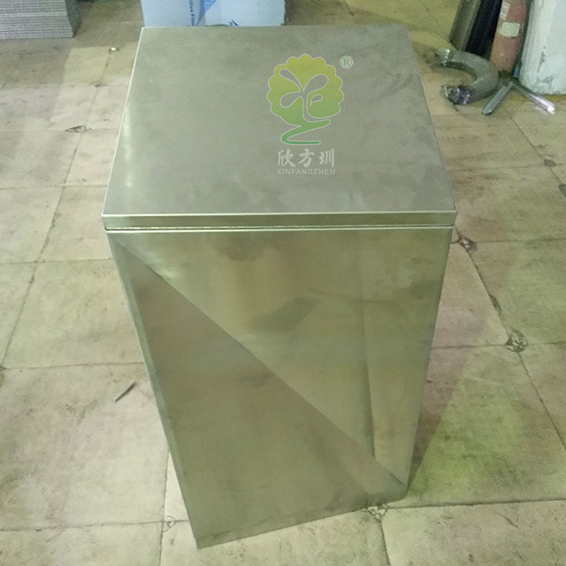 大型方形室內不銹鋼果皮箱