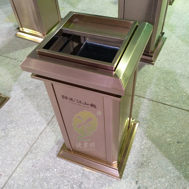 高檔方形室內不銹鋼果皮箱