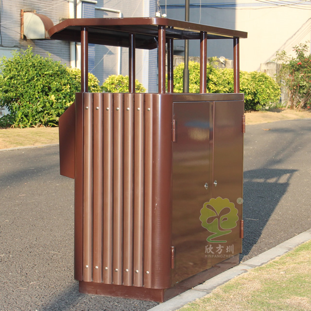 公園創(chuàng)意兩分類(lèi)鋼木垃圾桶