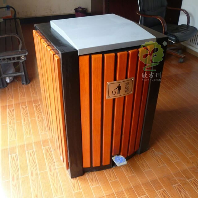 小型室內腳踏式鋼木果皮箱