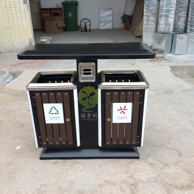 物業小區分類鋼木垃圾箱