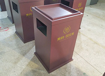 噴塑物業室內方形鋼制果皮箱主圖