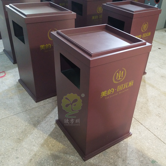 噴塑物業室內方形鋼制果皮箱
