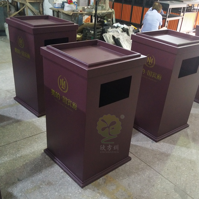 噴塑物業室內方形鋼制果皮箱