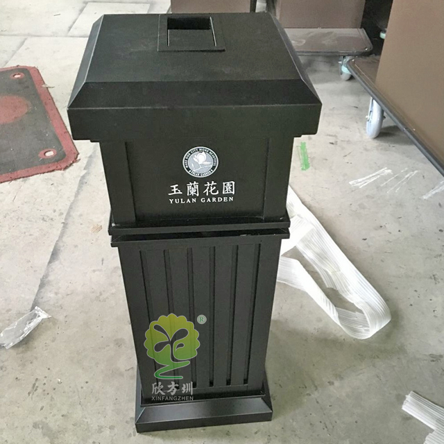 物業小區戶外方形鋼制果皮箱