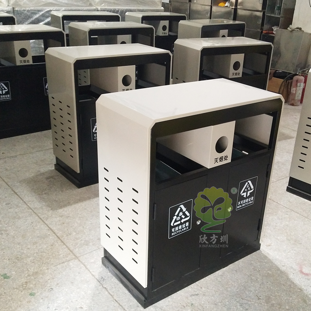 物業噴塑戶外鋼制分類垃圾箱