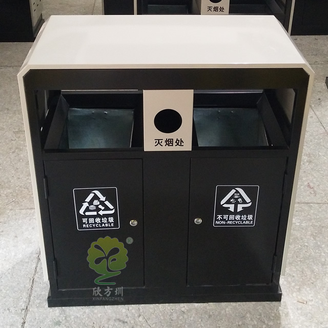 物業噴塑戶外鋼制分類垃圾箱