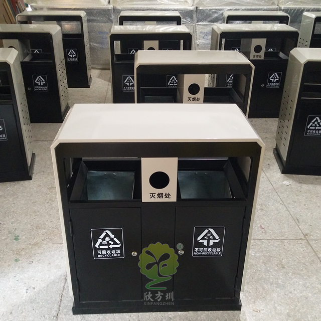 物業噴塑戶外鋼制分類垃圾箱