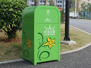 創意旅游景區方形鋼制垃圾箱主圖